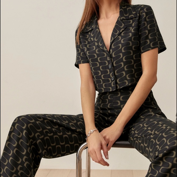 Reformation Petites Noah Two Piece Black - Size 6P - Picture 1 of 3